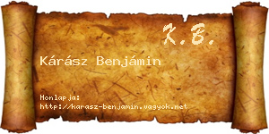 Kárász Benjámin névjegykártya
